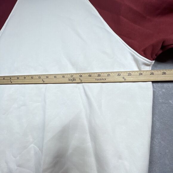 Levis Sweater Mens Large Red White Blue Color block Crew Neck Sweatshirt Relaxed - Picture 6 of 13